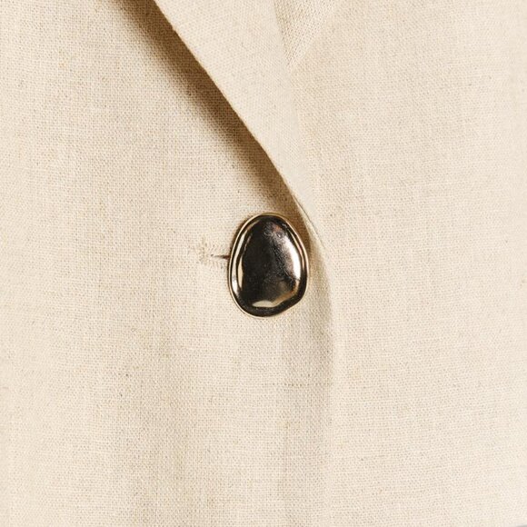 ZARA LINEN BLEND SHORT VEST - Small - NWT - Picture 3 of 5